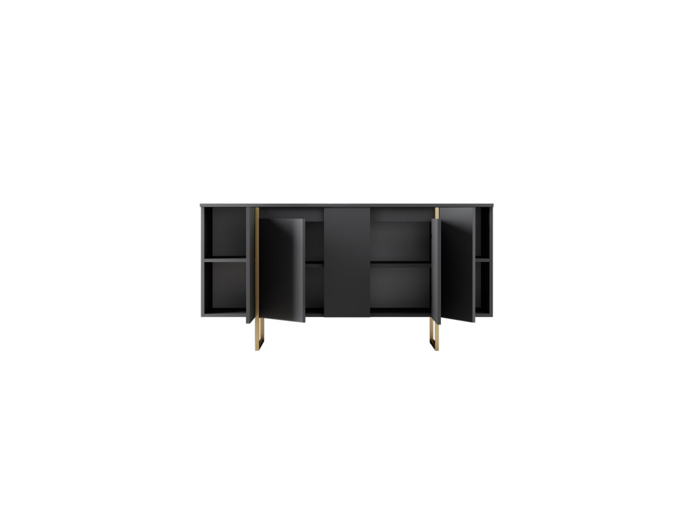 Holzbuffet "Luxe" – 160 x 35 x 80 cm – Anthrazitgold