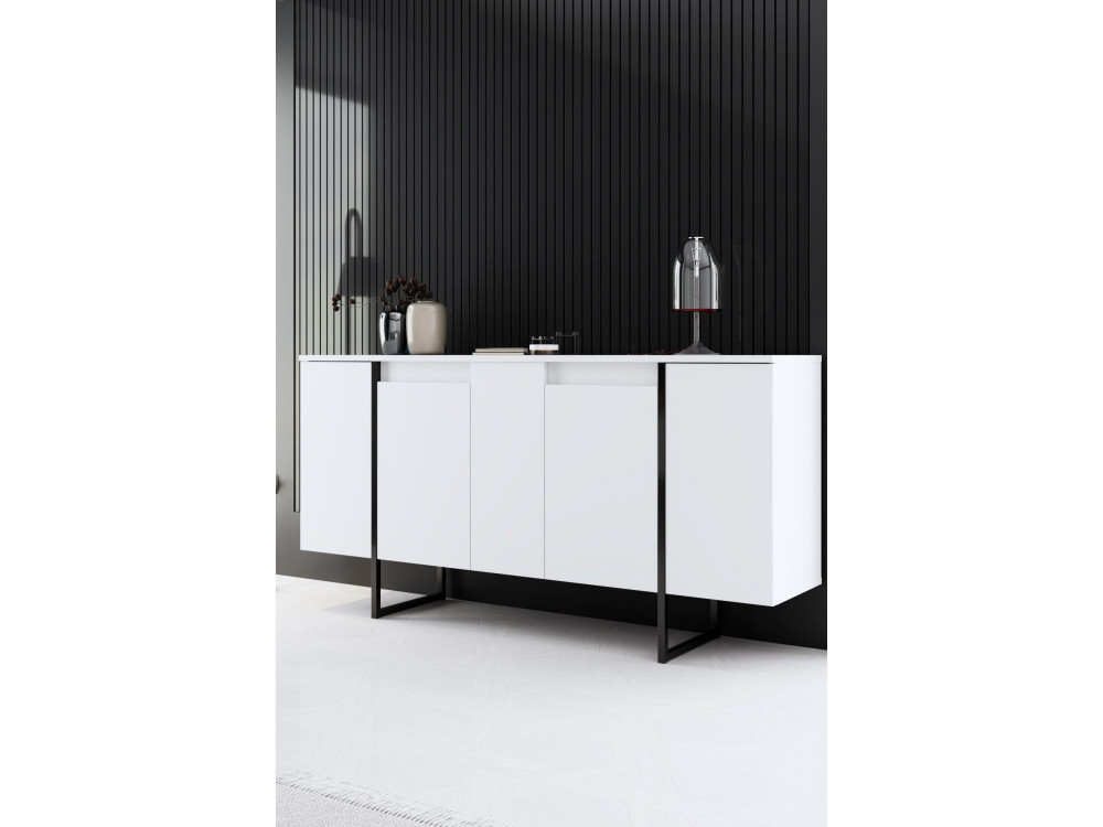 Holzanrichte "Luxe" - 160 x 35 x 80 cm - Weiß