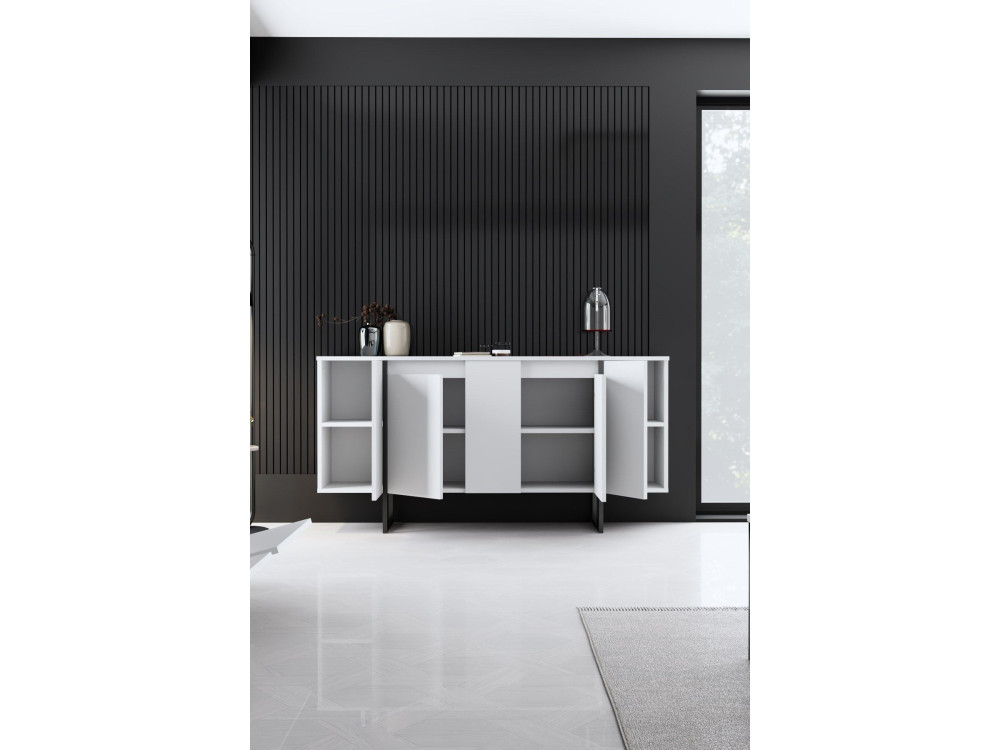 Holzanrichte "Luxe" - 160 x 35 x 80 cm - Weiß