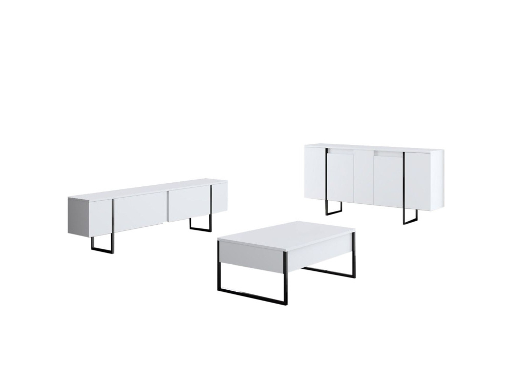 Holzanrichte "Luxe" - 160 x 35 x 80 cm - Weiß