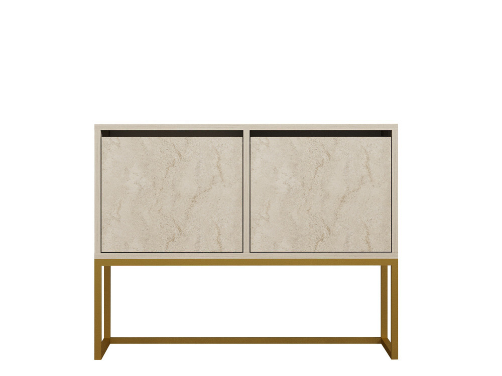 Anrichte aus Holz "Zermat" - 90 x 34 x 70 cm - Travertin