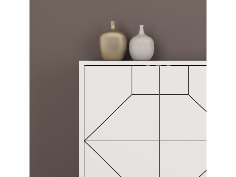 Anrichte aus Holz "Dune" - 184 x 35 x 77 cm - Weiß