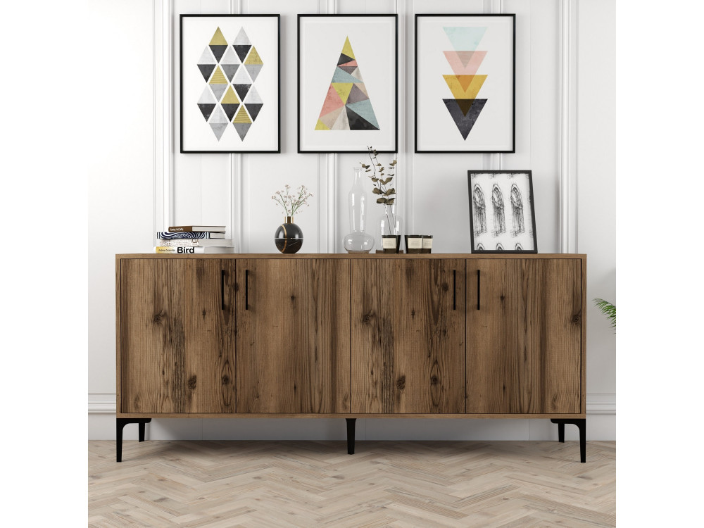 Anrichte aus Holz "Kiev" - 180 x 35 x 78 cm - Walnussholz
