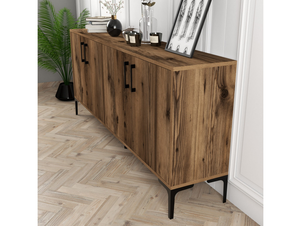 Anrichte aus Holz "Kiev" - 180 x 35 x 78 cm - Walnussholz