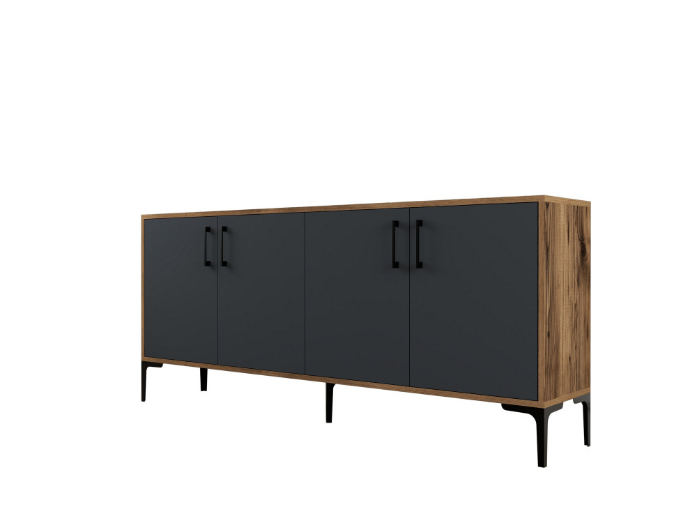 Holzanrichte "Kiev" - 180 x 35 x 78 cm - Anthrazitgrau
