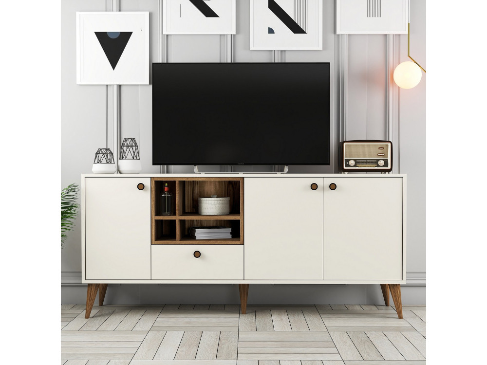 Anrichte aus Holz "Napoli" - 180 x 35 x 81 cm - Creme