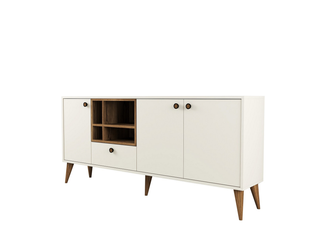 Anrichte aus Holz "Napoli" - 180 x 35 x 81 cm - Creme