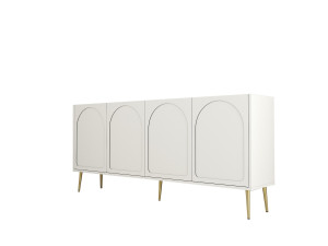 Anrichte aus Holz "Lyon" - 180 x 35 x 80 cm - Creme, Gold