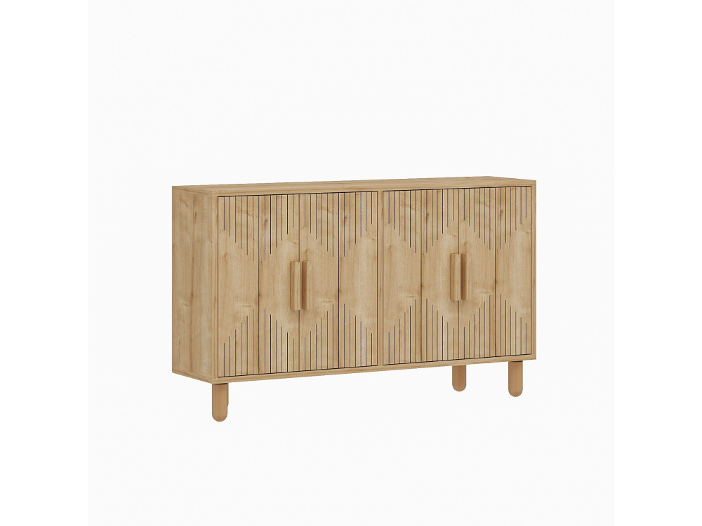 Anrichte aus Holz "Roger" - 120 x 29 x 73 cm - Eiche Saphir