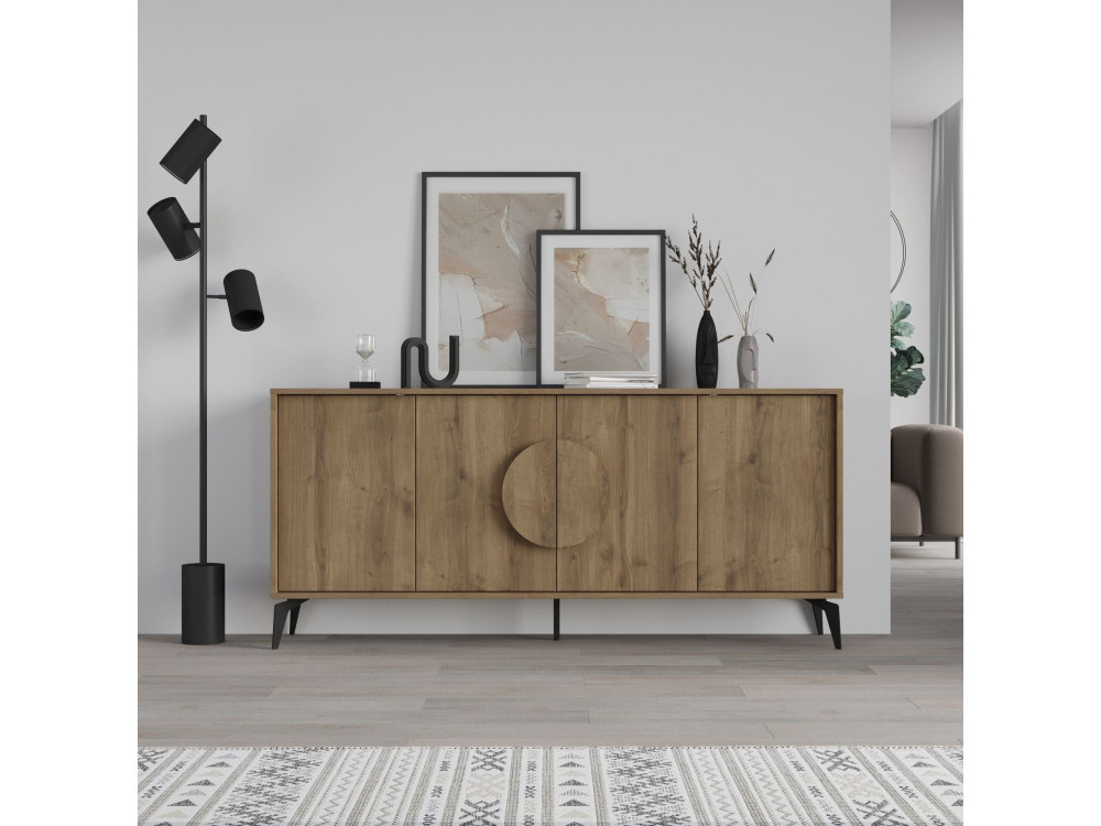 Holzbuffet "Gora Wide" - 180 x 36 x 82 cm - Braun
