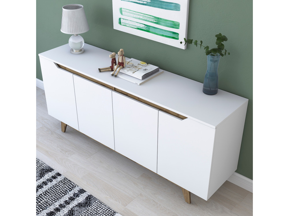 Holzanrichte "Gondol" - 180 x 45 x 79 cm - Weiß