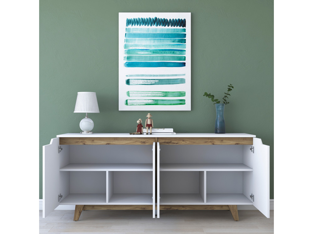 Holzanrichte "Gondol" - 180 x 45 x 79 cm - Weiß