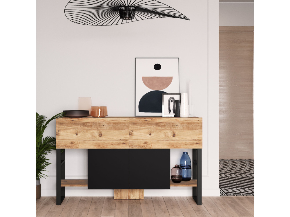 Holzbuffet "Mel" - 140 x 43 x 84 cm - Beige
