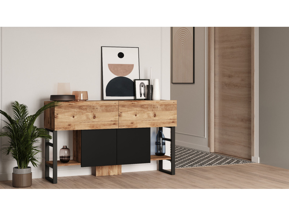 Holzbuffet "Mel" - 140 x 43 x 84 cm - Beige