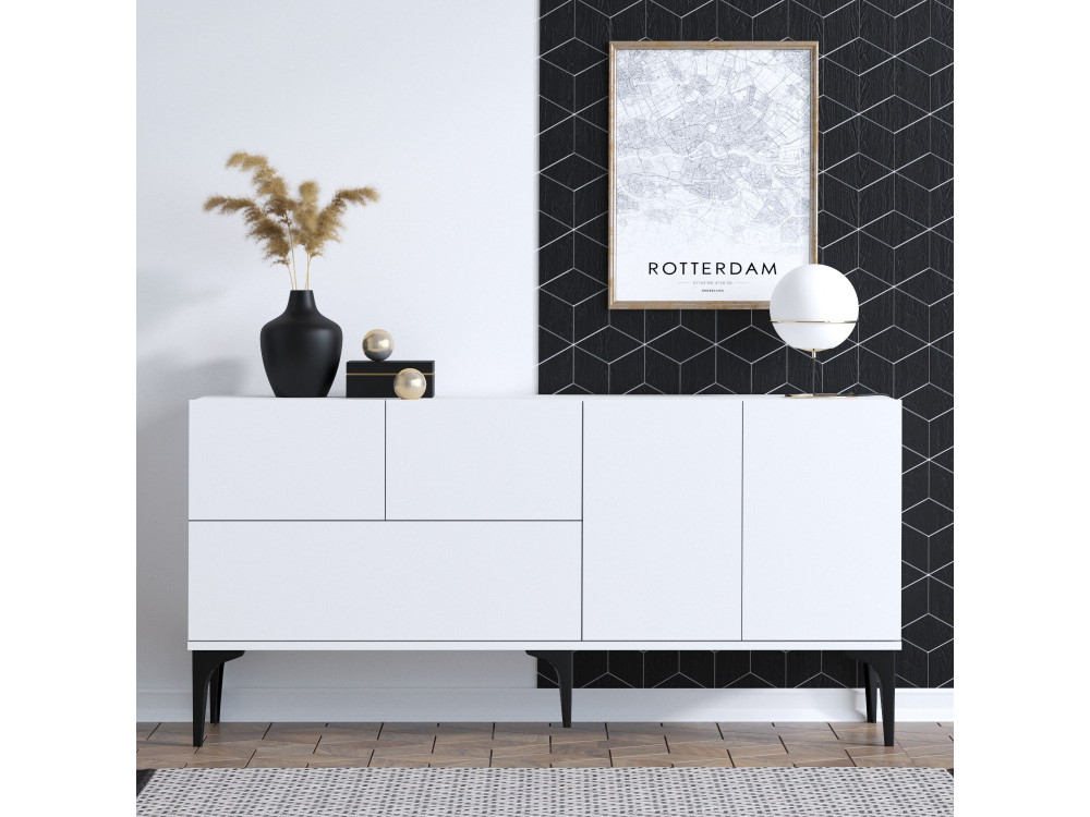 Holzbuffet "Ginny" - 150 x 35 x 75 cm - Weiß