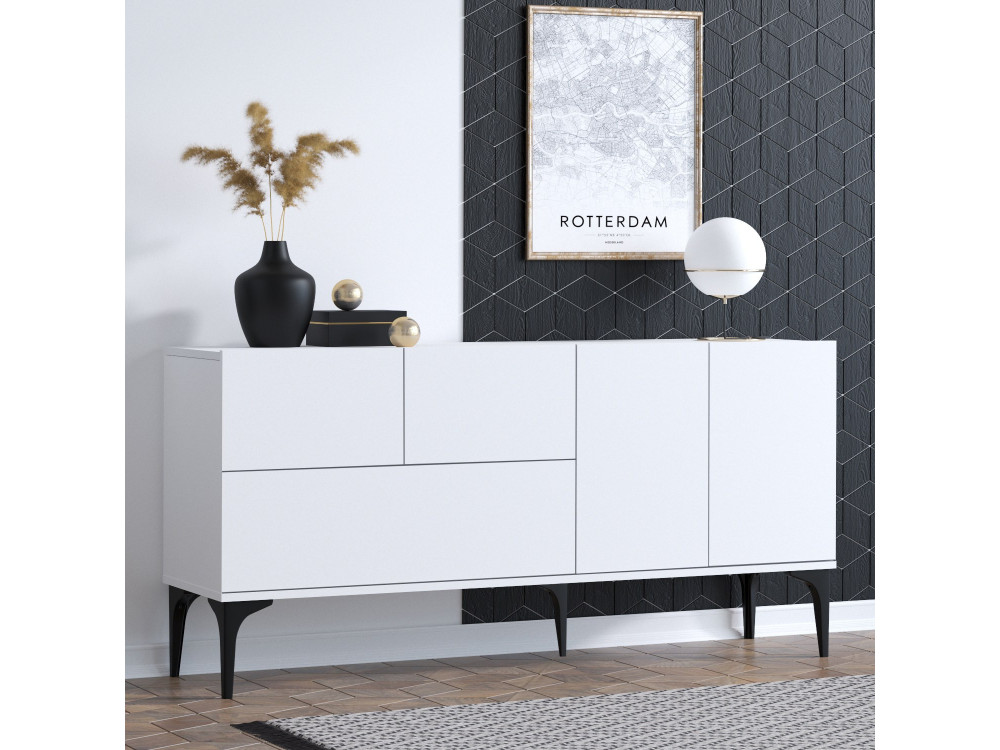 Holzbuffet "Ginny" - 150 x 35 x 75 cm - Weiß
