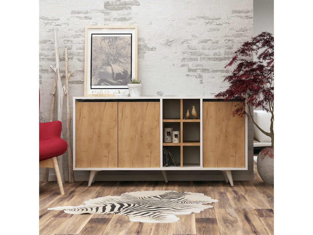 Holzanrichte "Prava" - 140 x 40 x 86 cm - Braun