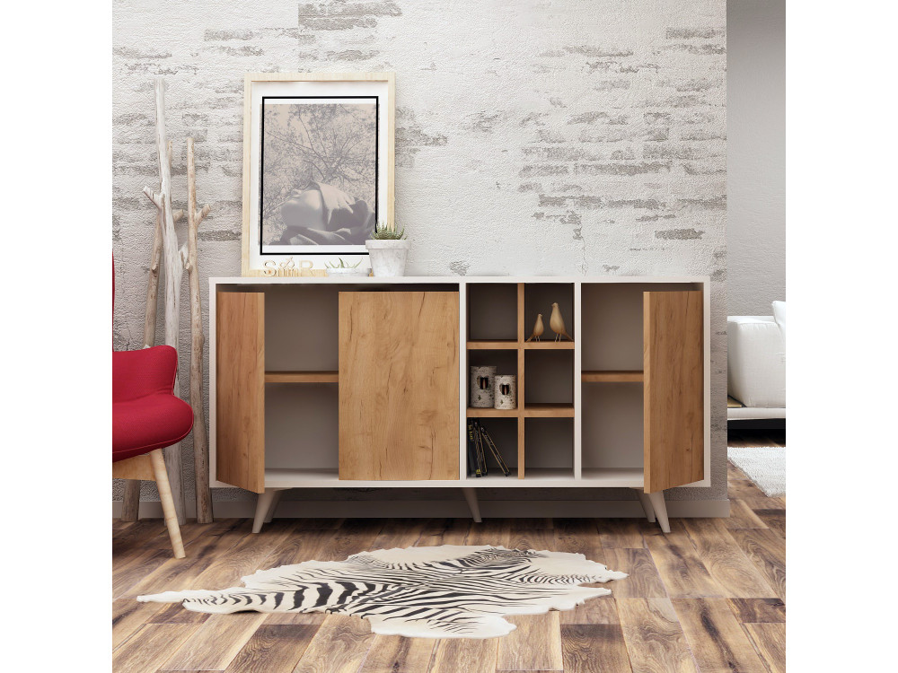 Holzanrichte "Prava" - 140 x 40 x 86 cm - Braun