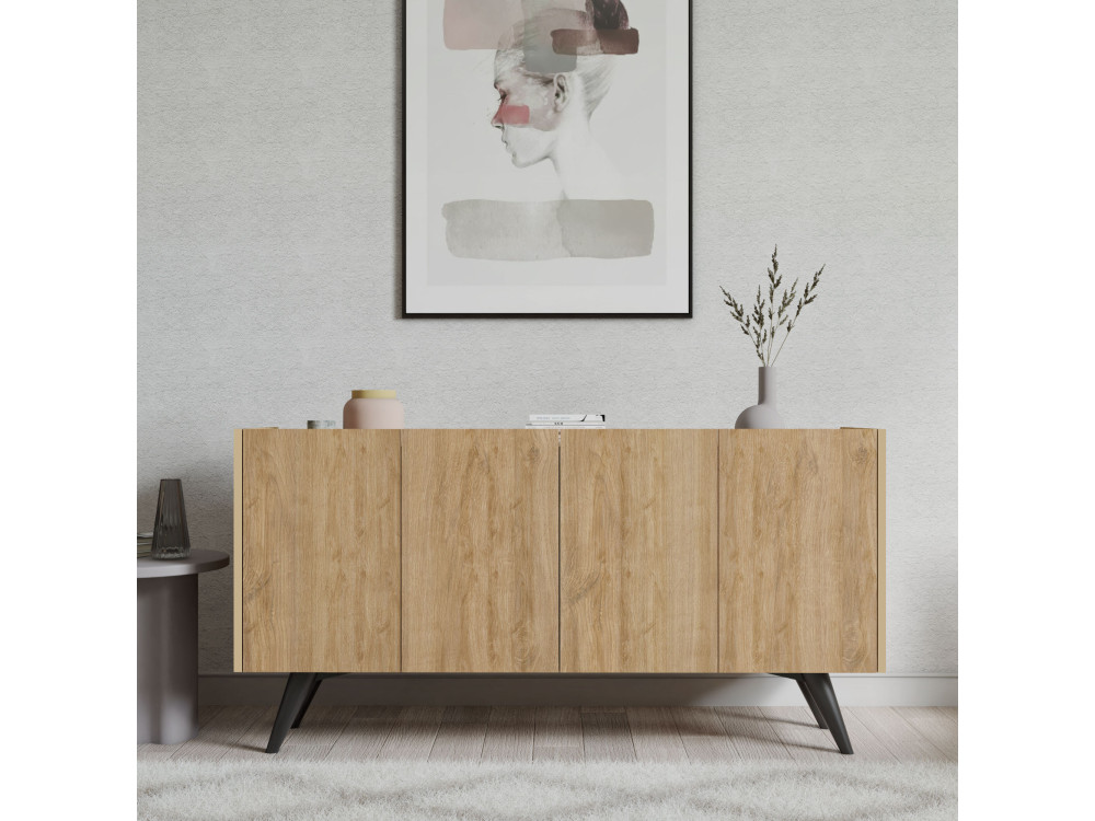 Anrichte aus Holz "Peking" - 150 x 40 x 76 cm - Braun