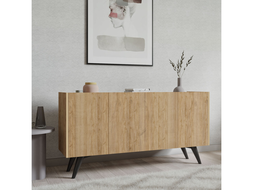 Anrichte aus Holz "Peking" - 150 x 40 x 76 cm - Braun