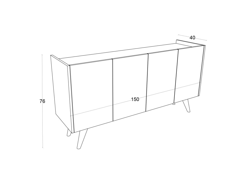 Anrichte aus Holz "Peking" - 150 x 40 x 76 cm - Braun