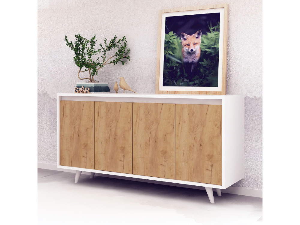 Holz Buffet "Nossa" - 140 x 40 x 86 cm - Braun
