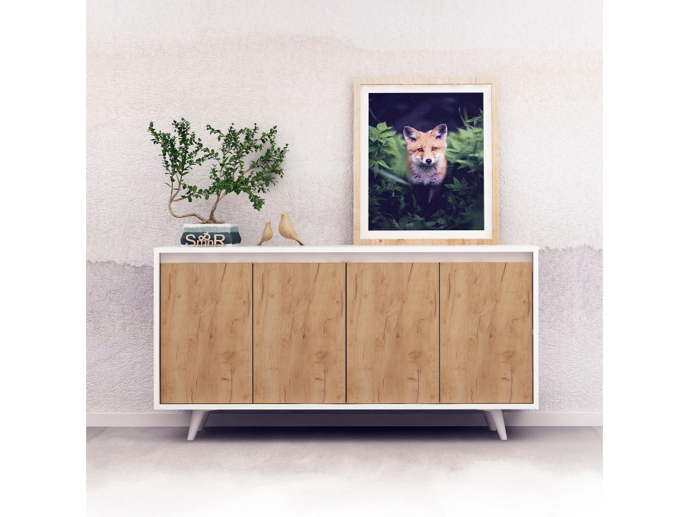 Holz Buffet "Nossa" - 140 x 40 x 86 cm - Braun