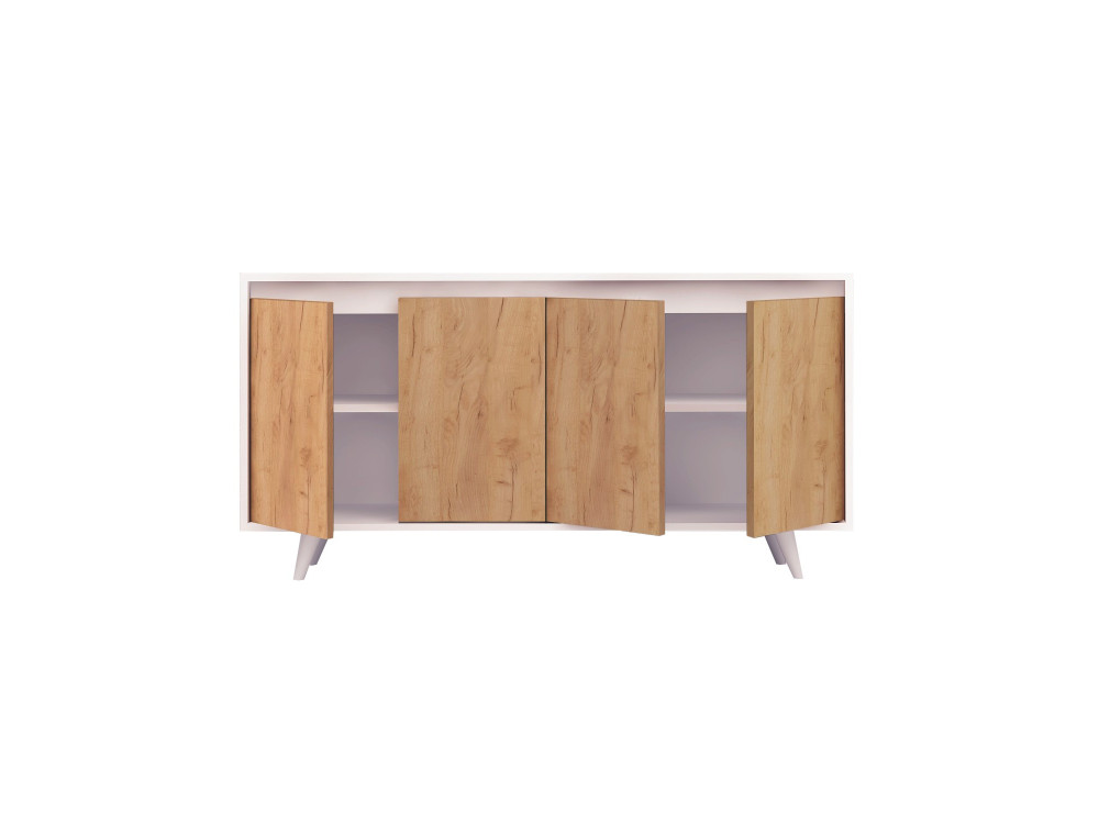 Holz Buffet "Nossa" - 140 x 40 x 86 cm - Braun