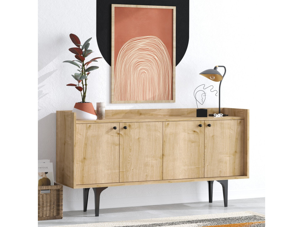 Anrichte aus Holz "Navi" - 150 x 40 x 80 cm - Beige