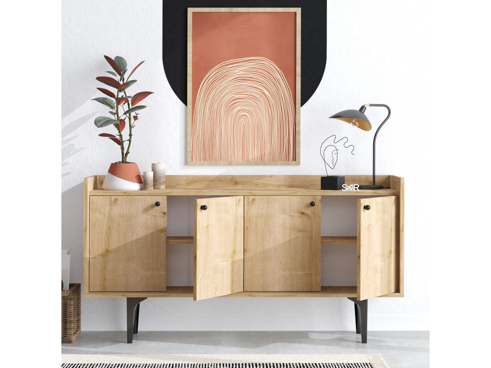 Anrichte aus Holz "Navi" - 150 x 40 x 80 cm - Beige