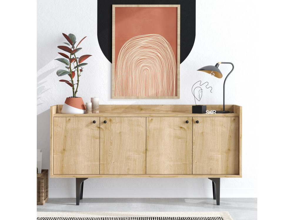 Anrichte aus Holz "Navi" - 150 x 40 x 80 cm - Beige