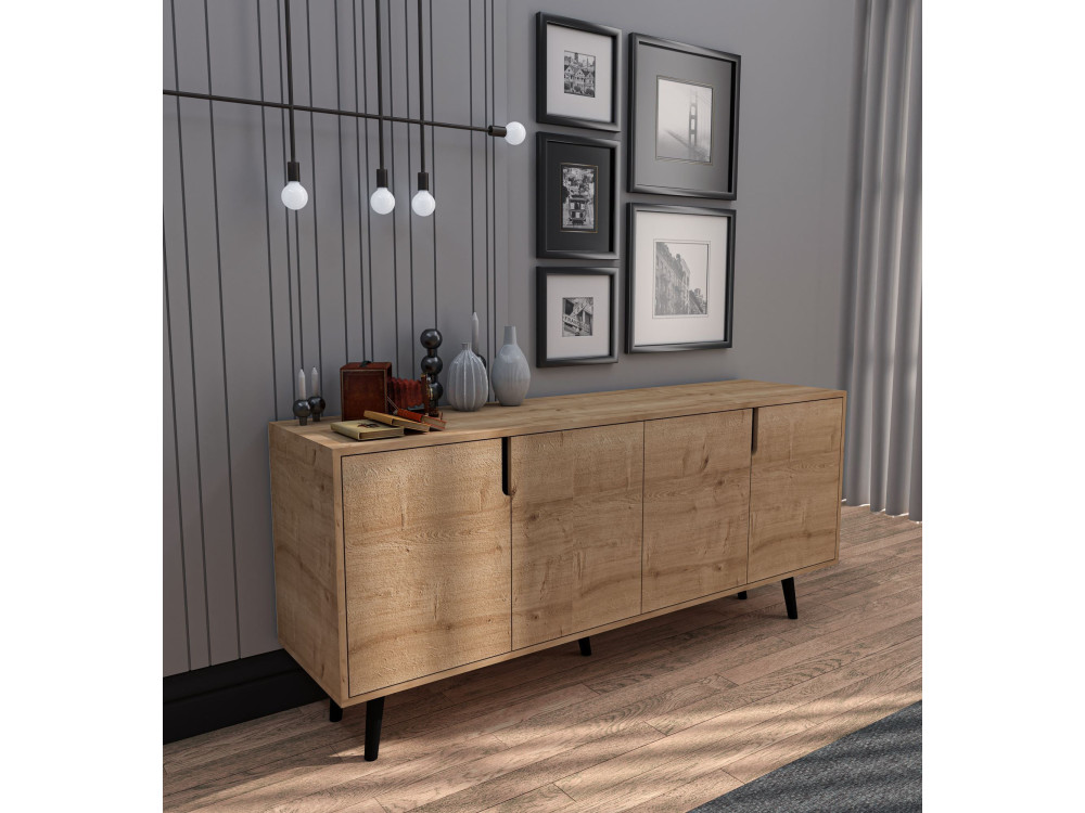 Holzbüffet "Latina" - 180 x 45 x 80 cm - Hellbraun