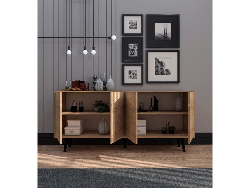 Holzbüffet "Latina" - 180 x 45 x 80 cm - Hellbraun