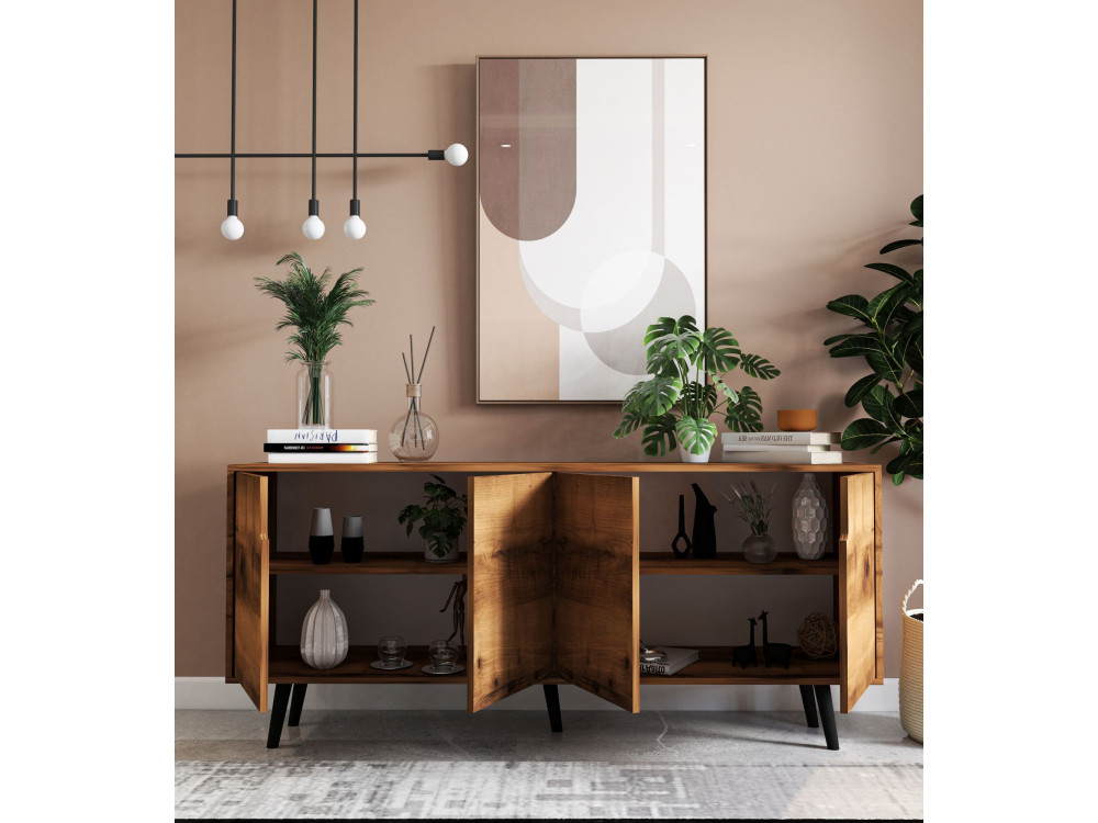 Holzbuffet "Latina" - 180 x 45 x 80 cm - Braun