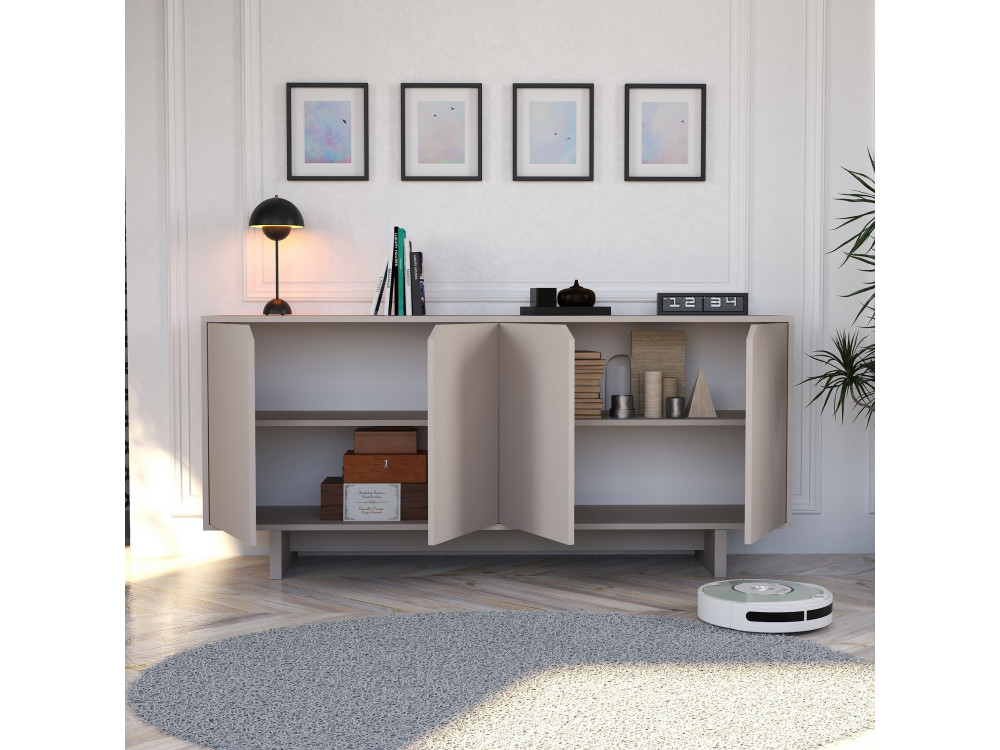 Anrichte aus Holz "Oz" - 180 x 40 x 81 cm - Beige