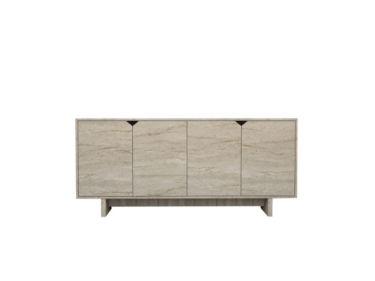 Anrichte aus Holz "Turan" - 180 x 40 x 81 cm - Travertin