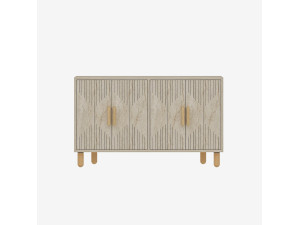 Anrichte aus Holz "Roger" - 120 x 30 x 74 cm - Travertin