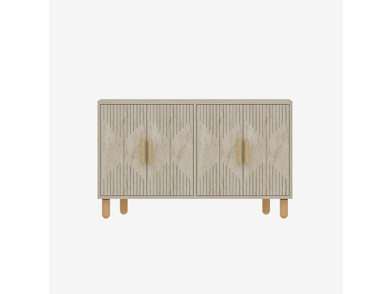 Anrichte aus Holz "Roger" - 120 x 30 x 74 cm - Travertin