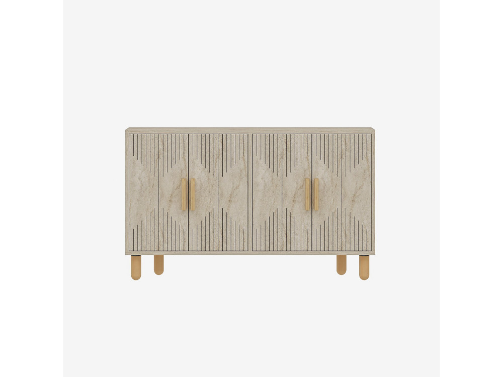 Anrichte aus Holz "Roger" - 120 x 30 x 74 cm - Travertin