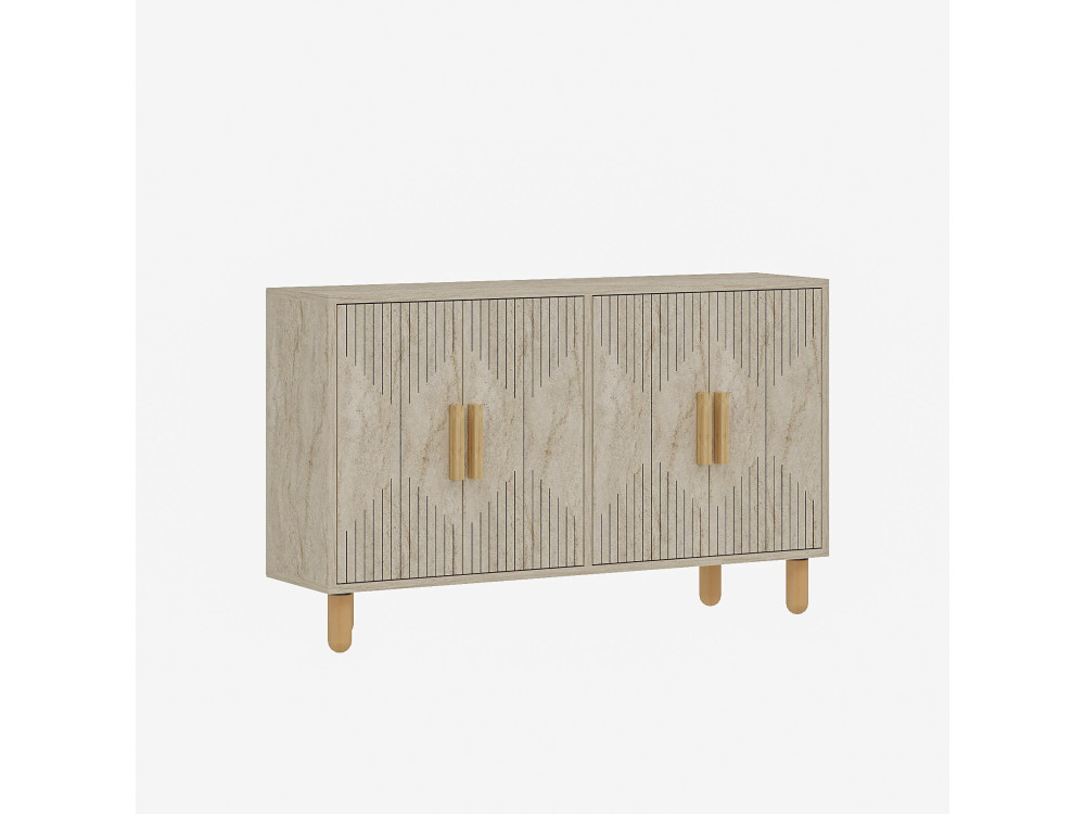 Anrichte aus Holz "Roger" - 120 x 30 x 74 cm - Travertin