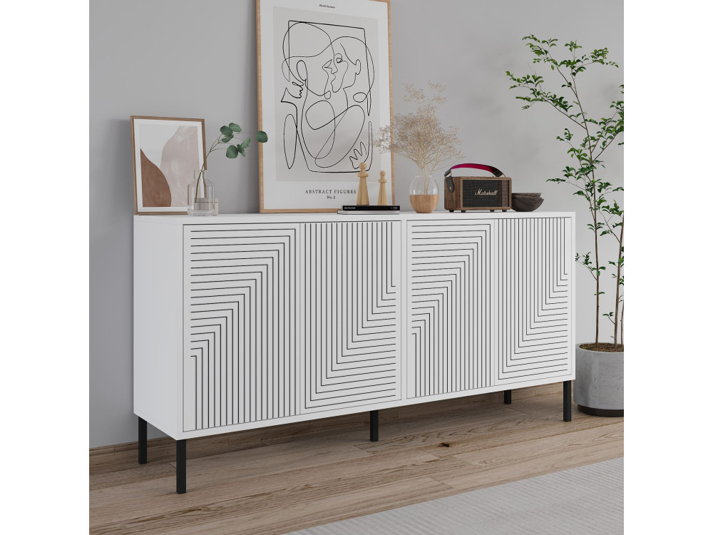Holzbuffet "Evolet" - 150 x 36 x 75 cm - Weiß