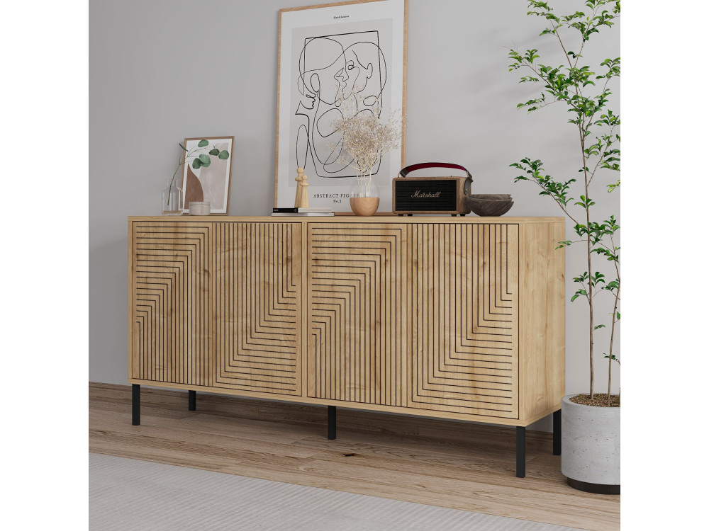 Holzanrichte "Evolet" - 150 x 36 x 75 cm - Beige