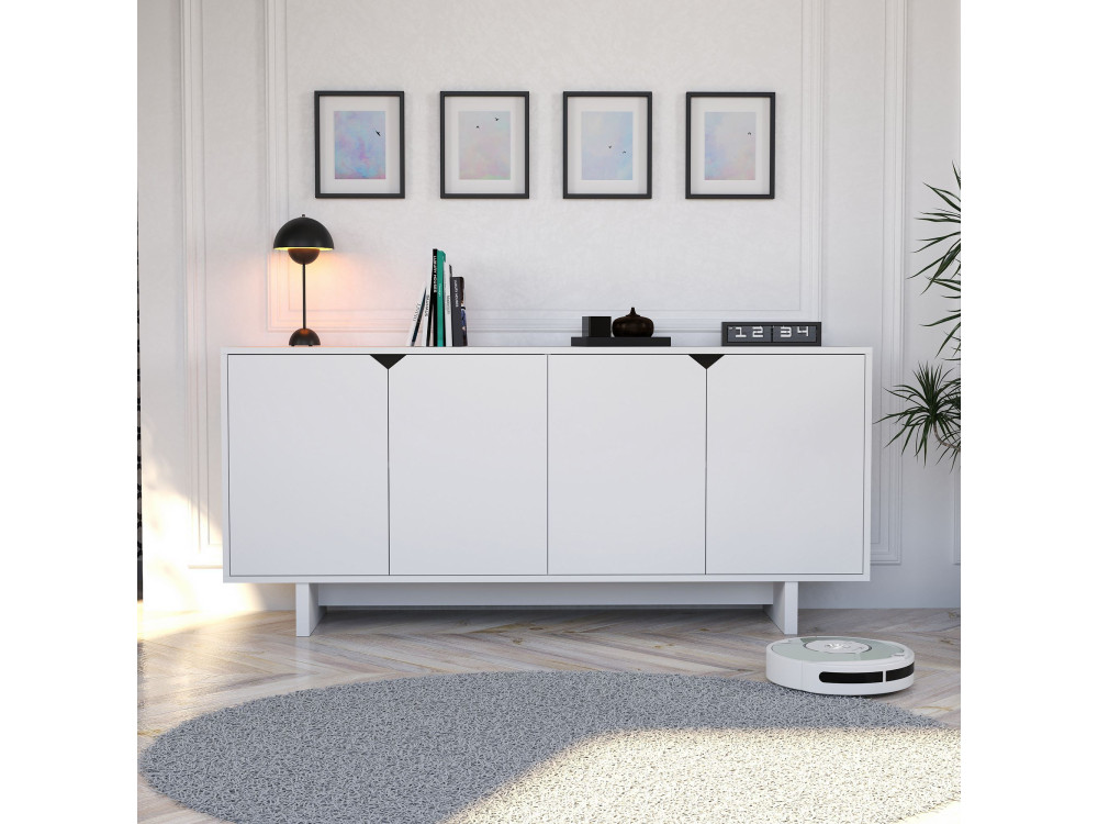 Holzbuffet "Doruk" - 180 x 40 x 81 cm - Weiß