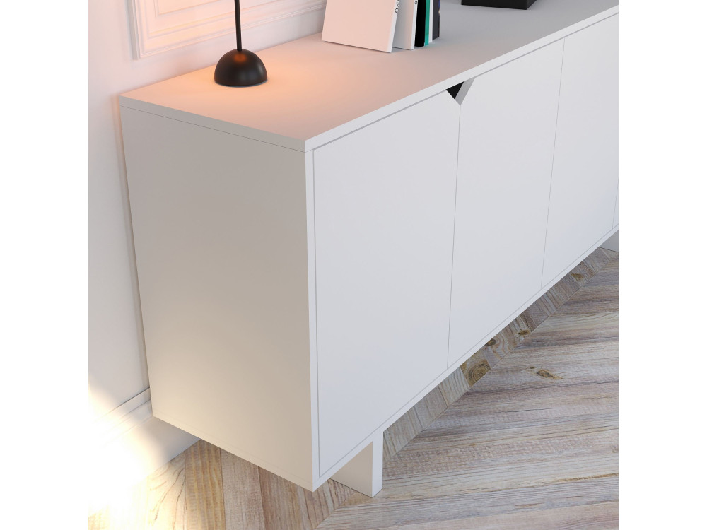 Holzbuffet "Doruk" - 180 x 40 x 81 cm - Weiß