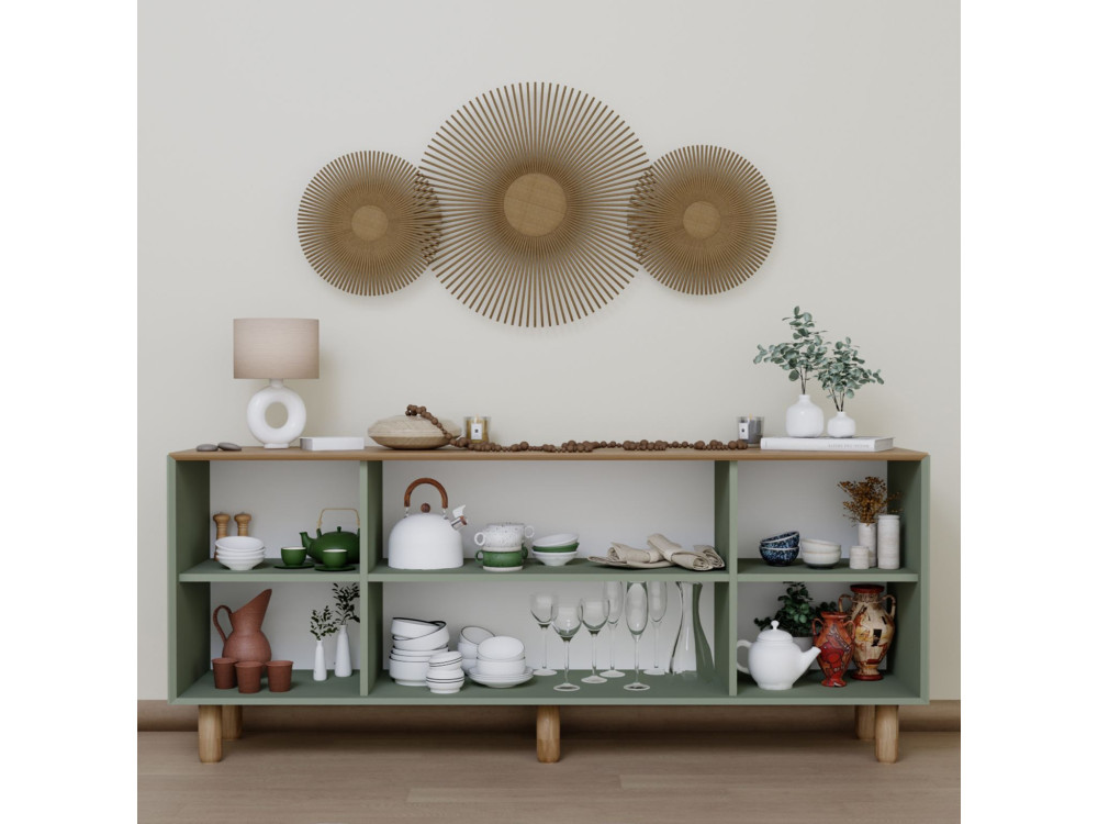 Holzbuffet "Bohem" - 180 x 40 x 75 cm - Grün