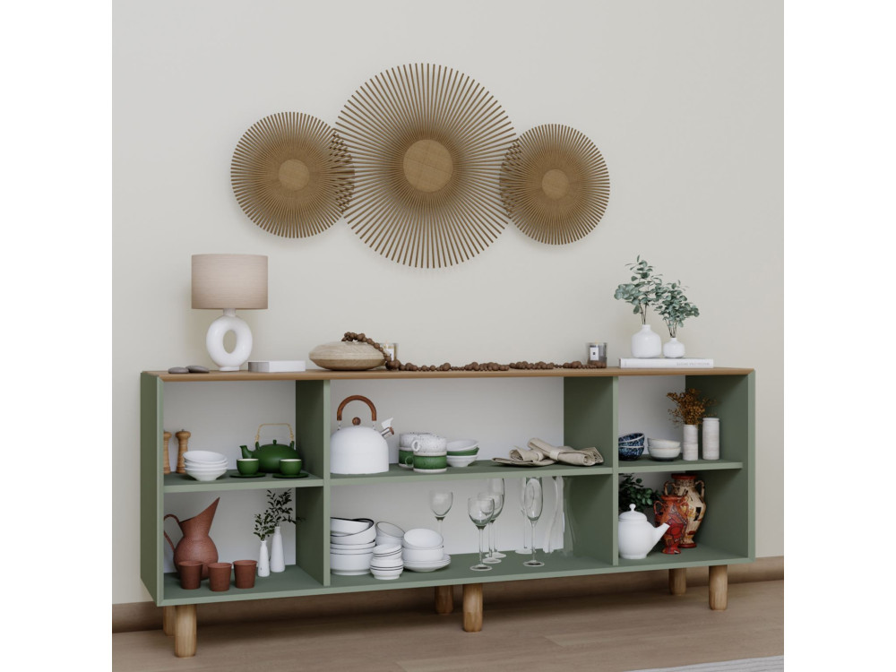 Holzbuffet "Bohem" - 180 x 40 x 75 cm - Grün