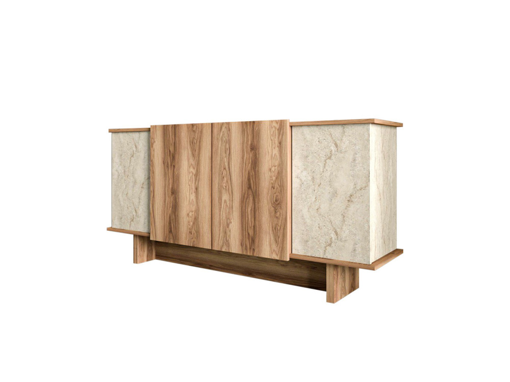 Anrichte aus Holz "Diana" - 180 x 40 x 81 cm - Travertin