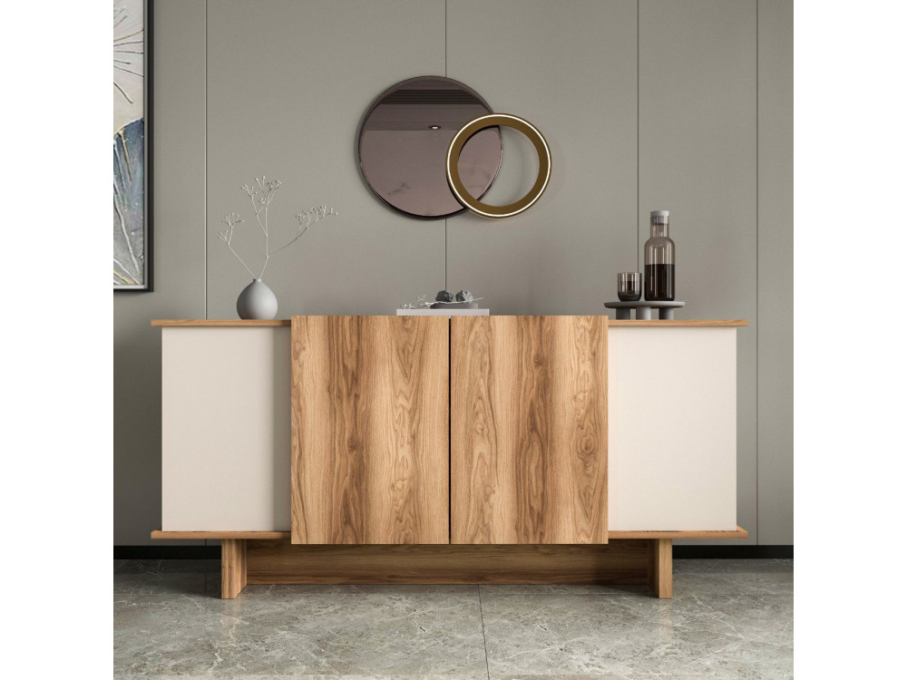 Anrichte aus Holz "Diana" - 180 x 40 x 81 cm - Beige