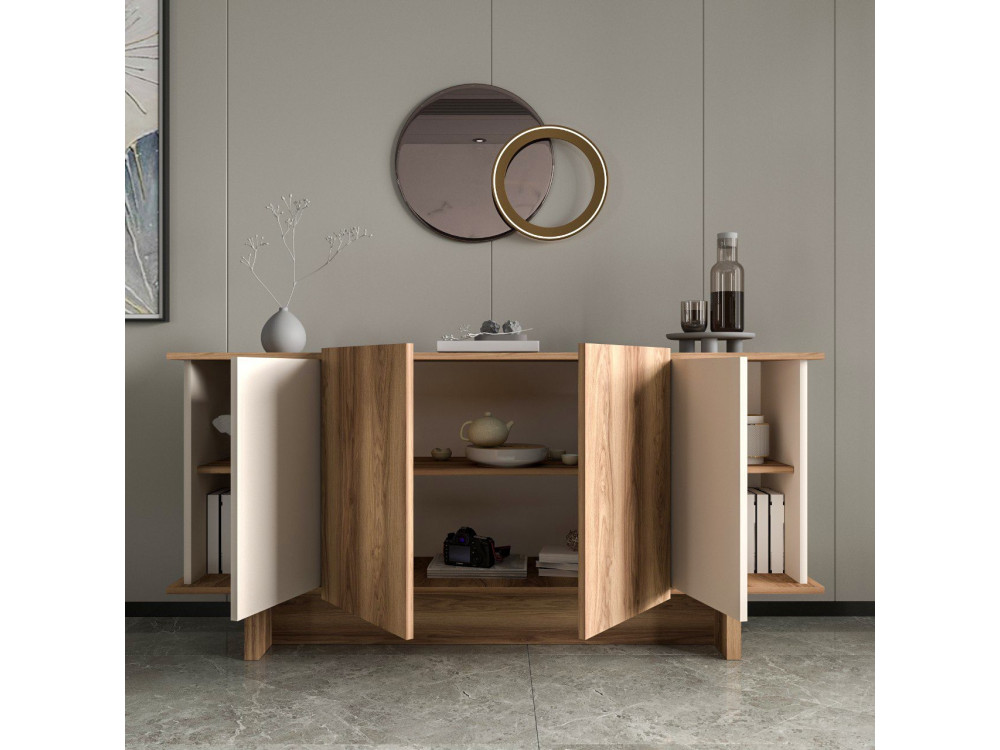 Anrichte aus Holz "Diana" - 180 x 40 x 81 cm - Beige
