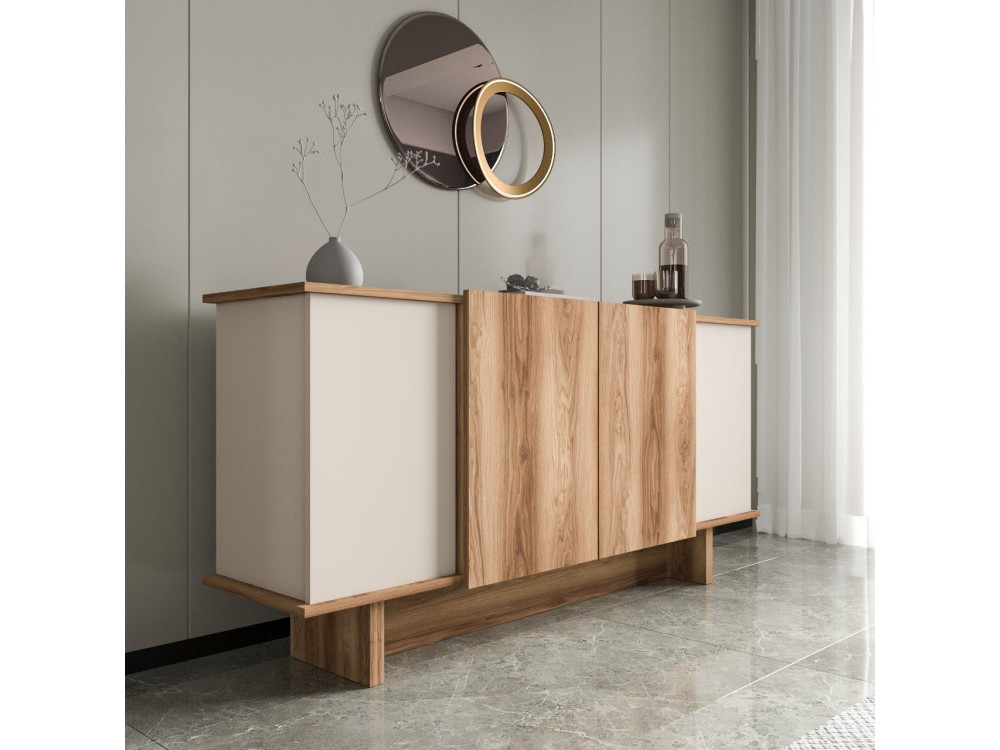 Anrichte aus Holz "Diana" - 180 x 40 x 81 cm - Beige